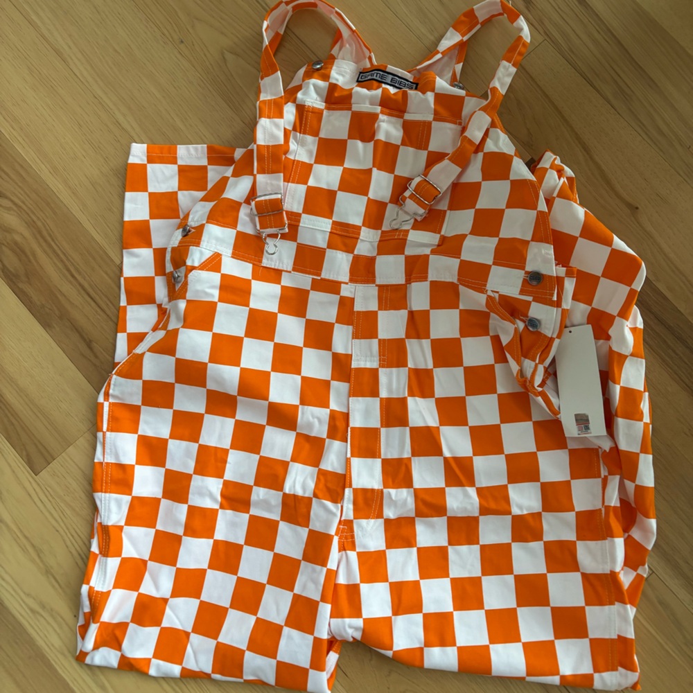 Game Bibs Orange and White Checkered Overalls - Tennessee Vols